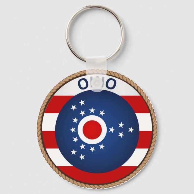 State of Ohio Flag Seal Keychain (Front)