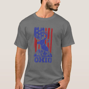 State Of Ohio Hunting Deer Costume American Flag C T-Shirt