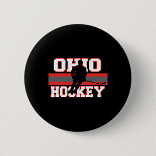 State Of Ohio Ice Hockey Player Gear Sports Coach  2 Inch Round Button