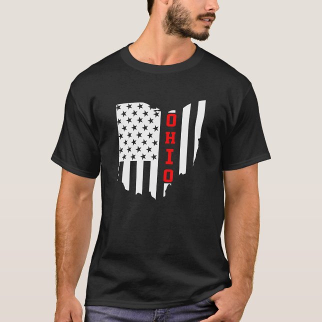 State Of Ohio Usa Us Flag States T-Shirt (Front)