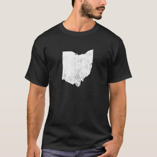 State of Ohio White Silhouette Graphic Apparel T-Shirt
