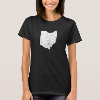 State of Ohio White Silhouette Graphic Apparel T-Shirt