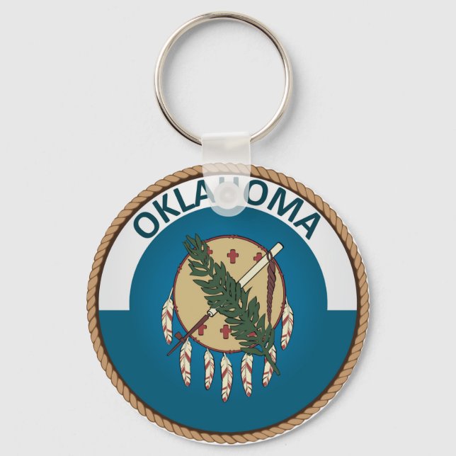 State of Oklahoma Flag Seal Keychain (Front)