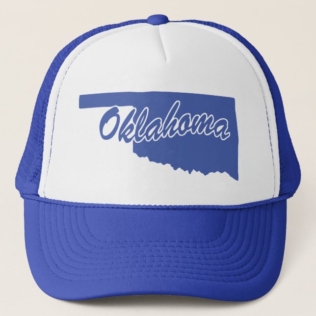State Of Oklahoma Shape Trucker Hat (Front)