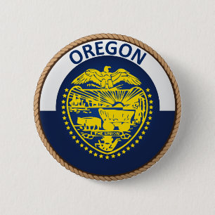 State of Oregon Flag Seal Button