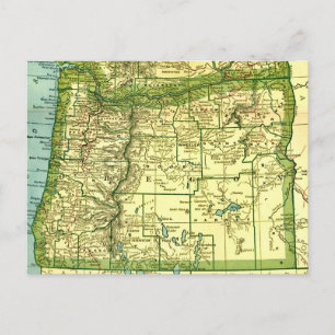 State of Oregon Map Postcard