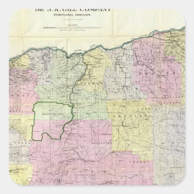 State of Oregon Square Sticker (Front)