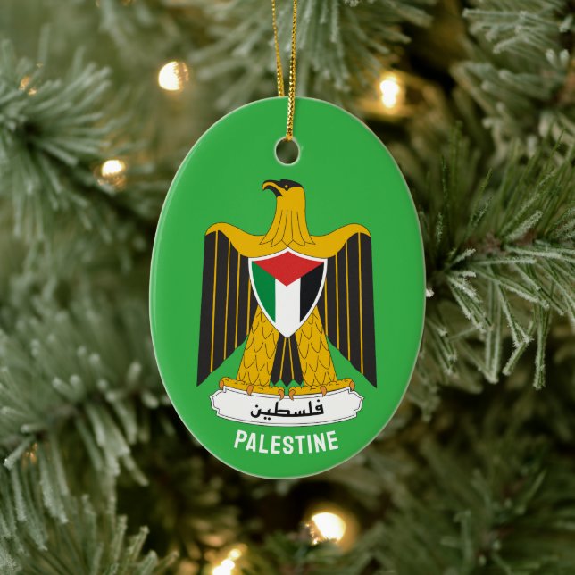 State of Palestine coat of arms Ceramic Ornament (Tree)