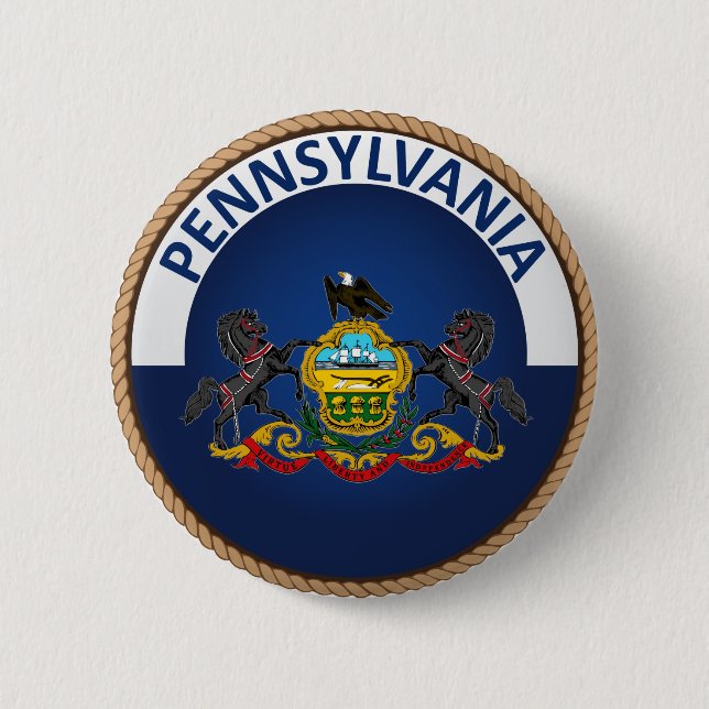 State of Pennsylvania Flag Seal Button (Front)
