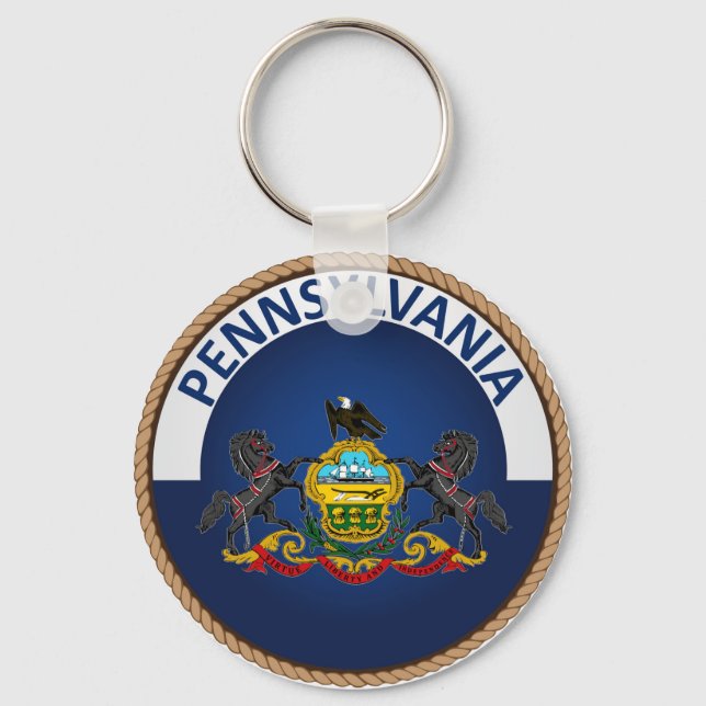 State of Pennsylvania Flag Seal Keychain (Front)