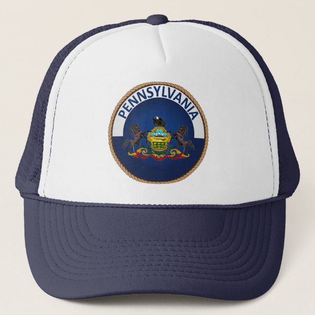State of Pennsylvania Flag Seal Trucker Hat (Front)