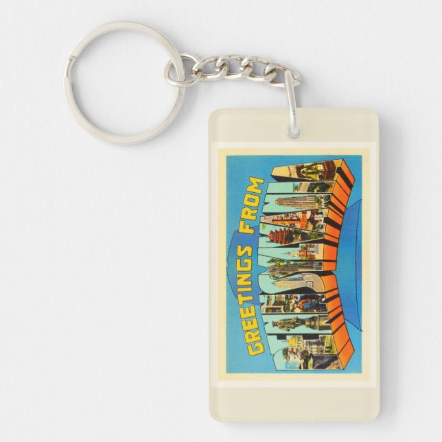 State of Pennsylvania PA Vintage Travel Souvenir Keychain (Front)
