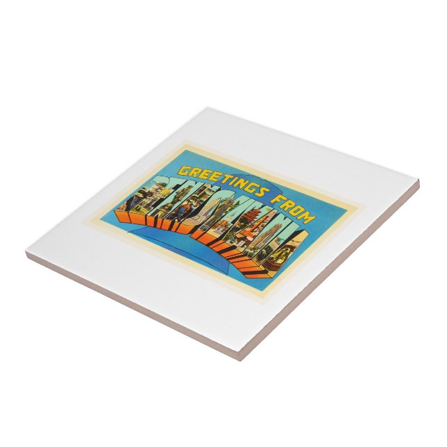 State of Pennsylvania PA Vintage Travel Souvenir Tile (Side)