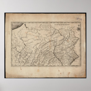 State of Pennsylvania Vintage Map Poster