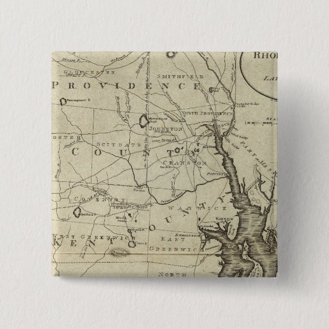 State of Rhode Island 2 Inch Square Button (Front)