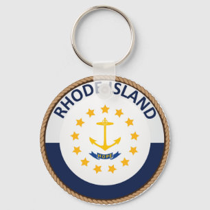 State of Rhode Island Flag Seal Keychain