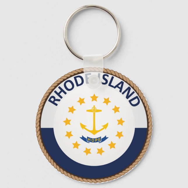 State of Rhode Island Flag Seal Keychain (Front)