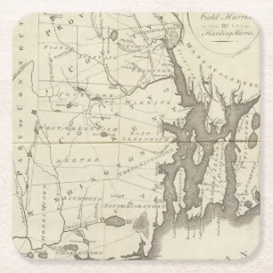 State of Rhode Island Square Paper Coaster