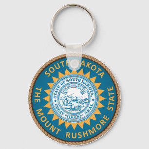 State of South Dakota Flag Seal Keychain