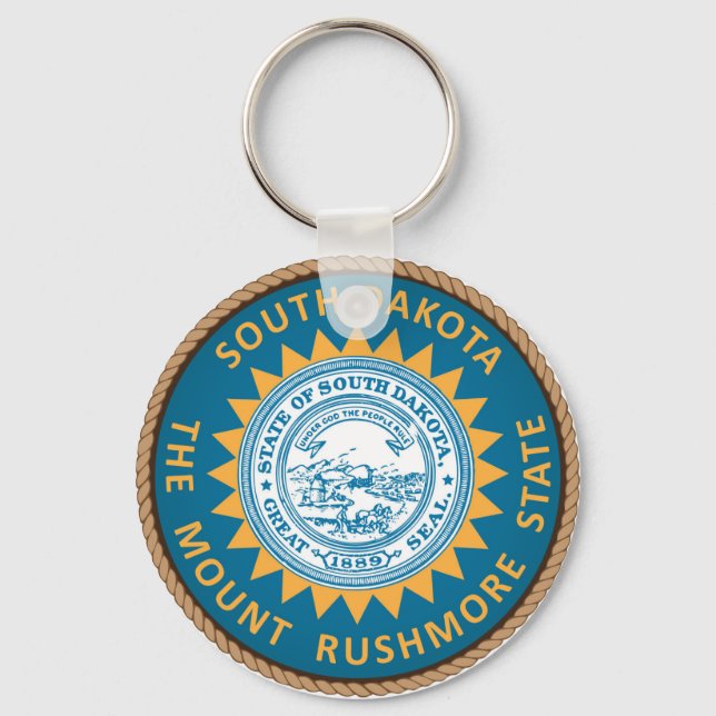 State of South Dakota Flag Seal Keychain (Front)