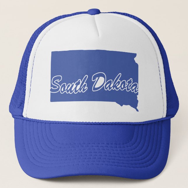 State Of South Dakota Shape Trucker Hat (Front)