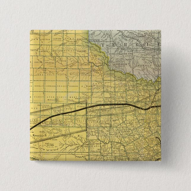 State of Texas 2 Inch Square Button (Front)