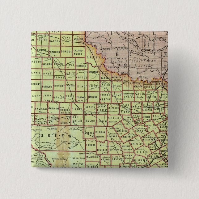 State of Texas 3 2 Inch Square Button (Front)