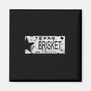 State Of Texas Brisket License Plate Bbq Pitmaster Magnet