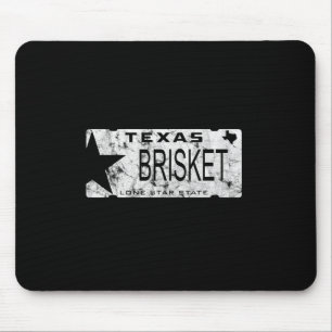 State Of Texas Brisket License Plate Bbq Pitmaster Mouse Pad