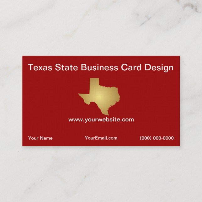 State of Texas Business Card Template (Front)