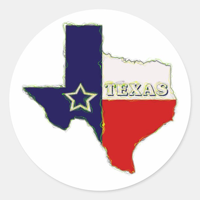 STATE OF TEXAS CLASSIC ROUND STICKER (Front)