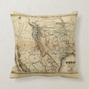 State of Texas Map (1846) Throw Pillow
