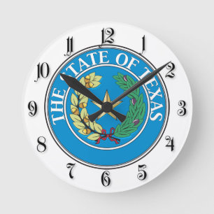 State of Texas seal Round Clock