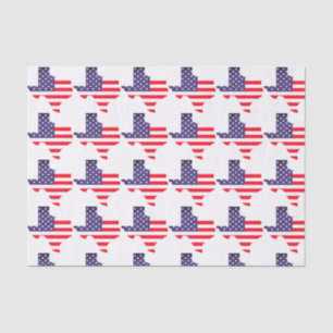 State of Texas USA American Flag Stars & Stripes Tissue Paper