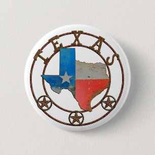 State of Texas Wrought Iron 2 Inch Round Button