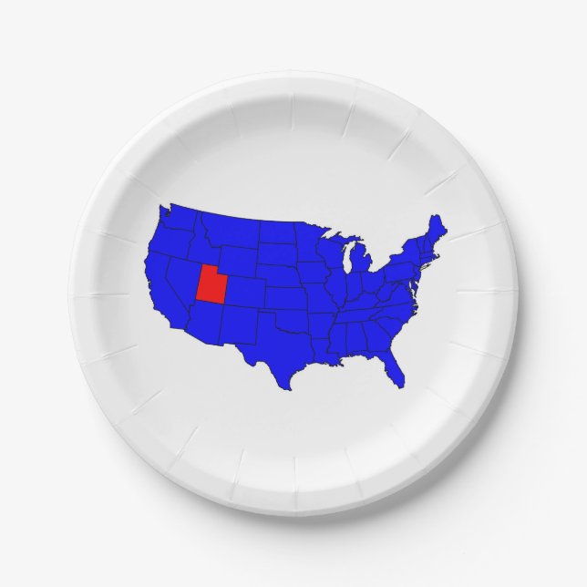 State of Utah Location Paper Plate (Front)