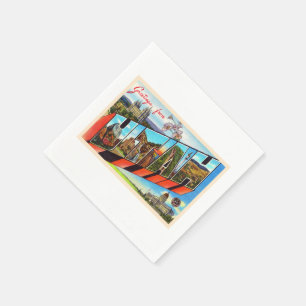 State of Utah UT Vintage Large Letter Postcard Napkin
