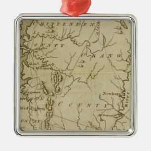 State of Vermont Drawn and Engraved Metal Ornament