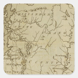 State of Vermont Drawn and Engraved Square Sticker