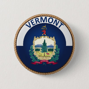 State of Vermont Flag Seal Button