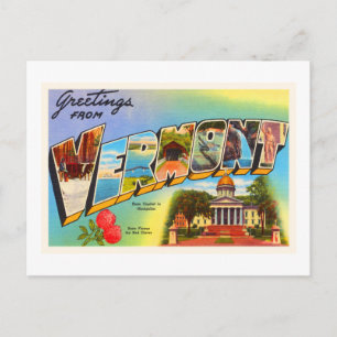 State of Vermont VT Old Vintage Travel Souvenir Postcard