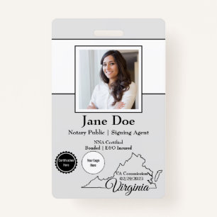 State of Virginia Notary Public Badge with QR Code