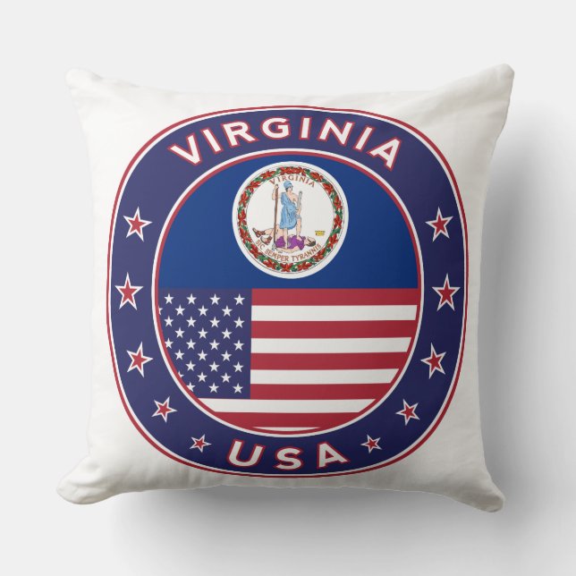 State of Virginia Throw Pillow (Front)