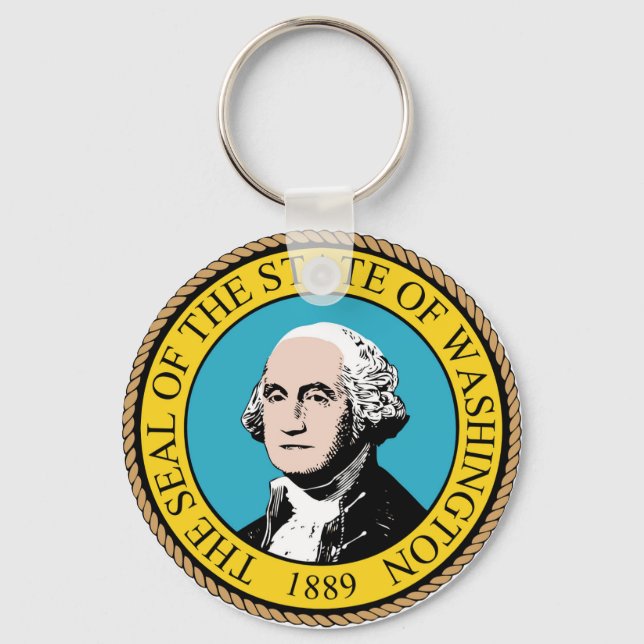 State of Washington Flag Seal Keychain (Front)