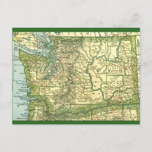 State of Washington Map Postcard