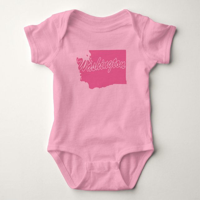 State Of Washington Shape Baby Bodysuit (Front)