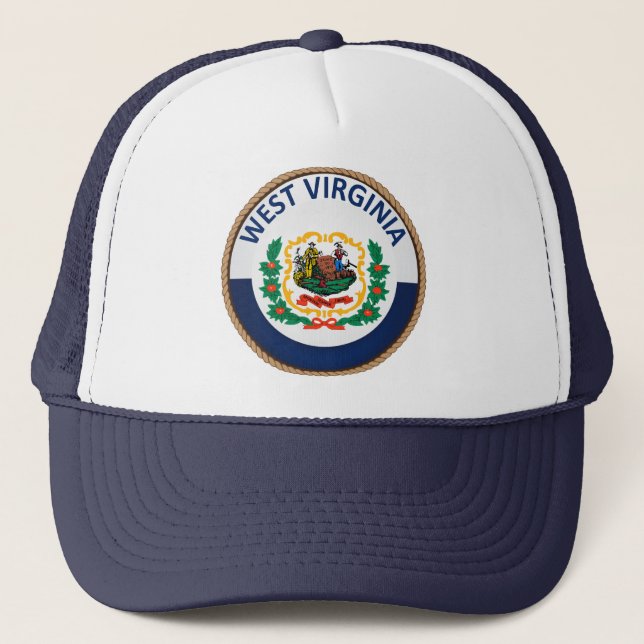 State of West Virginia Flag Seal Trucker Hat (Front)