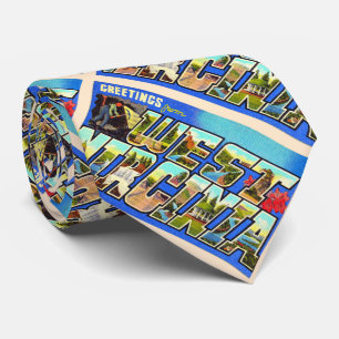 State of West Virginia WV Large Letter Postcard Tie