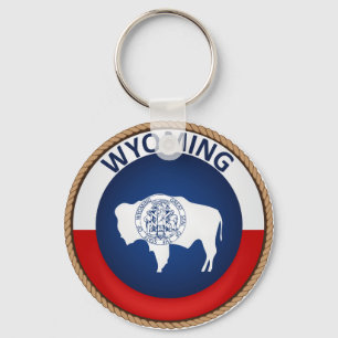 State of Wyoming Flag Seal Keychain
