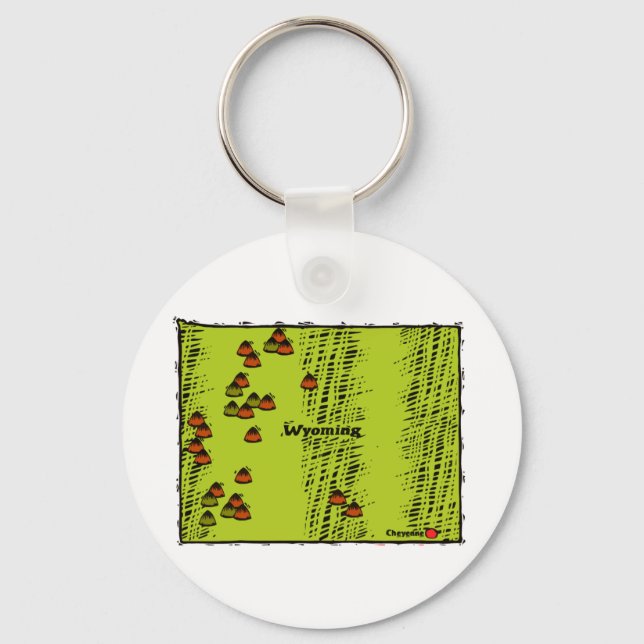 State of Wyoming Keychain (Front)